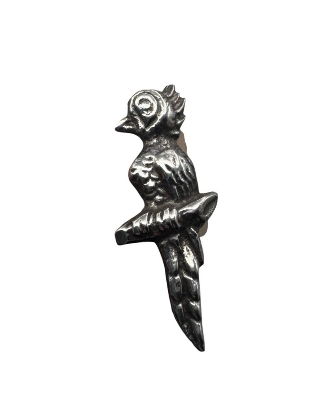 Parrot Scatter Pin Handmade Sterling Silver 1940s Silver Mexico C-Clasp Vintage - Picture 6 of 16